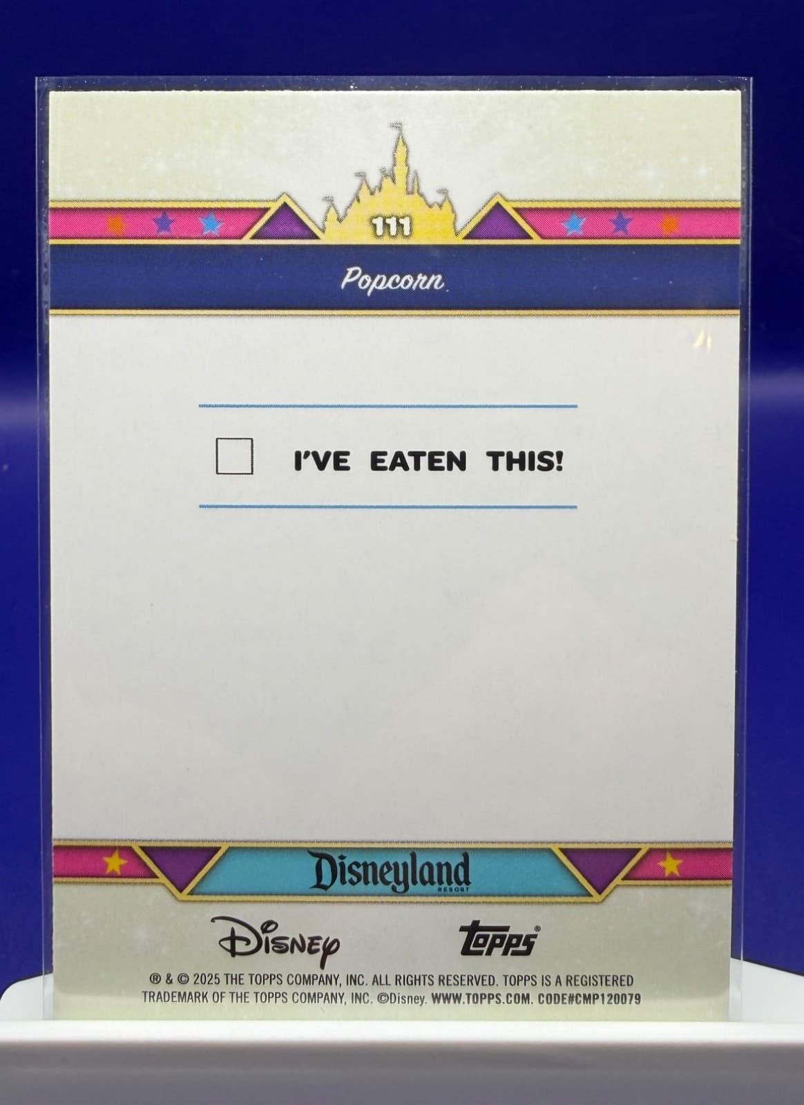 2025 Topps Disneyland 70th Anniversary Snack Time 111 Popcorn Rainbow Foil - Thumbnail 2