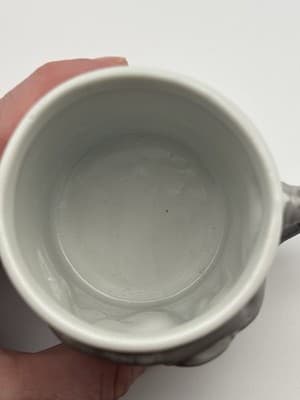 Small Elephant Mug 3D Handle Gray Pink Ceramic Coffee Cup Unmarked - Thumbnail 6