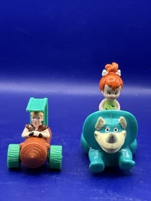 Vintage 1993 McDonalds The Flintstones Happy Meal Toys Lot of 7 Fred Barney Vide - Thumbnail 8