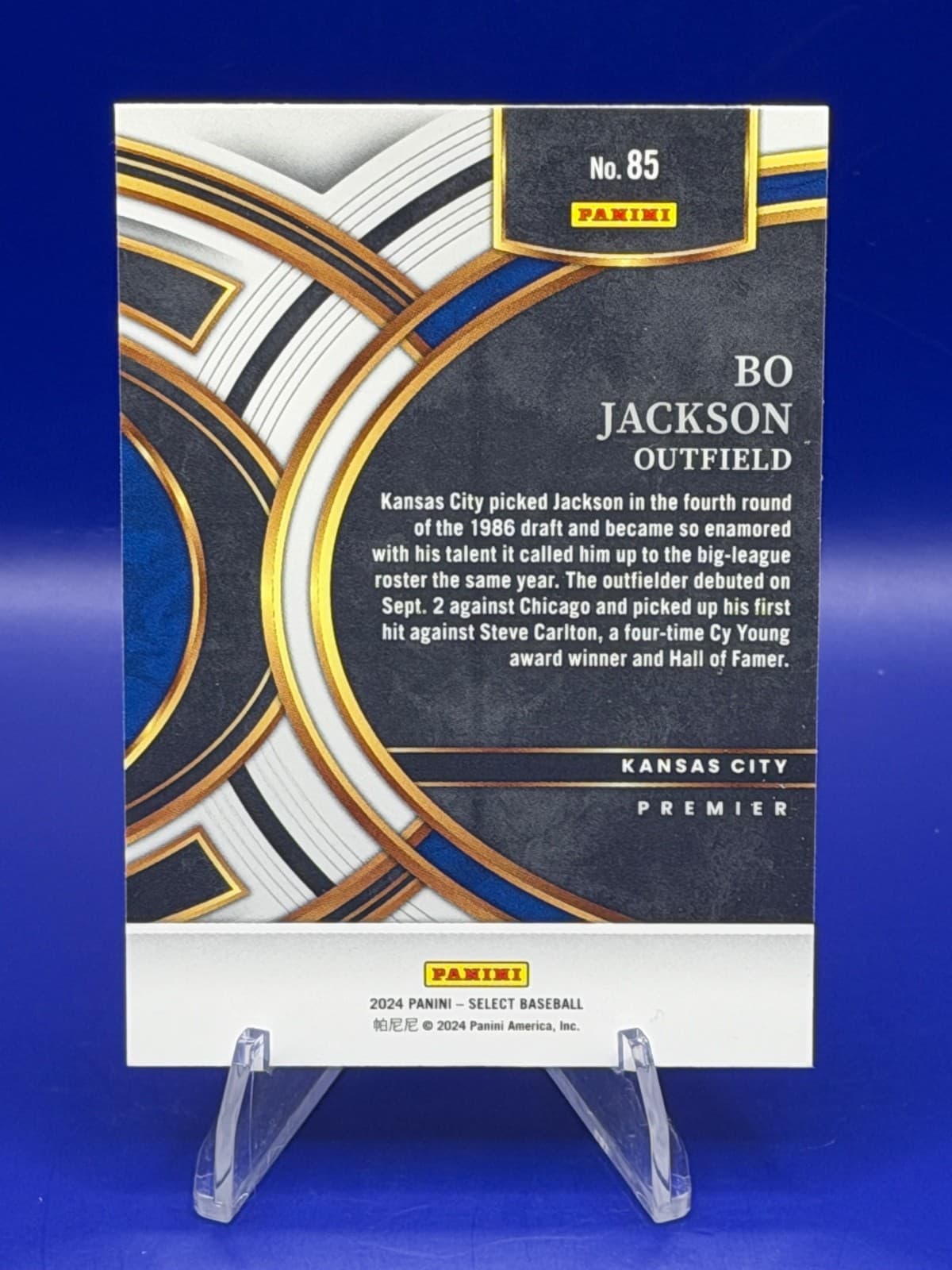 2024 Panini Select Bo Jackson #85 Premier Level Kansas City Baseball - Thumbnail 2
