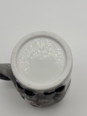 Small Elephant Mug 3D Handle Gray Pink Ceramic Coffee Cup Unmarked - Thumbnail 7