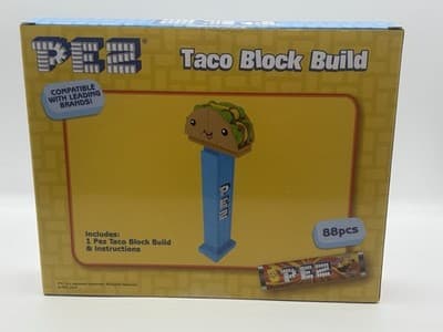 NIB PEZ TACO Block Build Set 88 PIECES Compatible with Legos ~ - Thumbnail 2