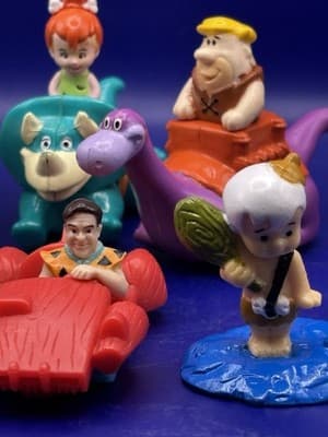 Vintage 1993 McDonalds The Flintstones Happy Meal Toys Lot of 7 Fred Barney Vide - Thumbnail 3