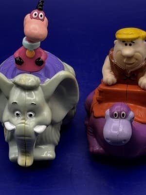Vintage 1993 McDonalds The Flintstones Happy Meal Toys Lot of 7 Fred Barney Vide - Thumbnail 12