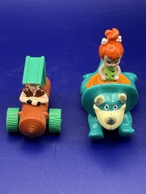 Vintage 1993 McDonalds The Flintstones Happy Meal Toys Lot of 7 Fred Barney Vide - Thumbnail 9