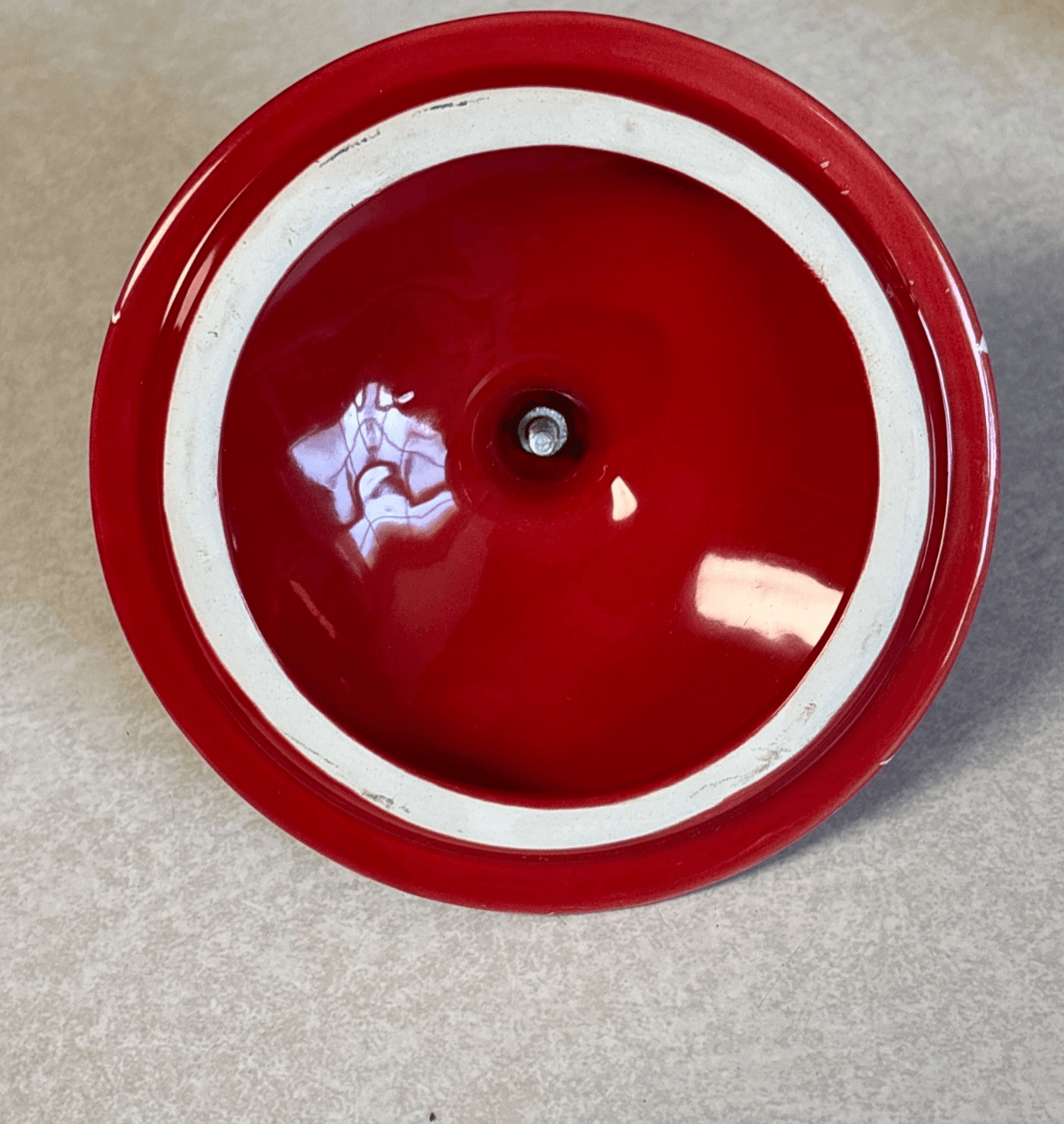 Teleflora Christmas Village Porcelain Ornament Jar Red With Lid - Thumbnail 5