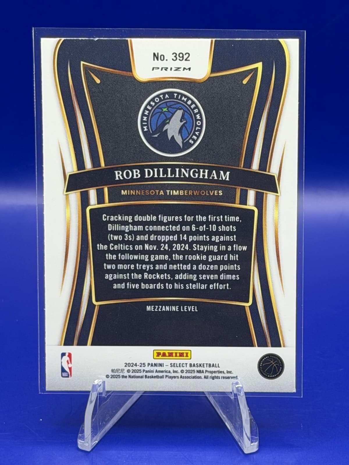 2024-25 Panini Select - Premier Level Rob Dillingham #187 Orange Flash Prizm... - Thumbnail 2