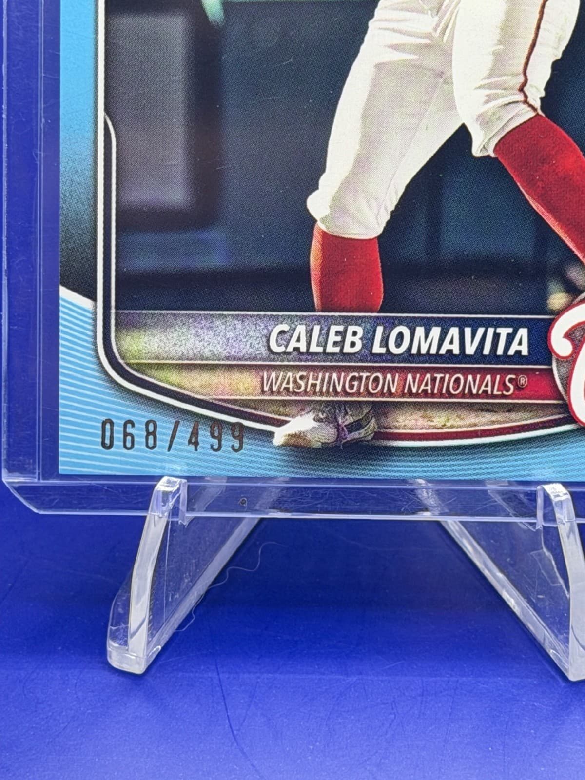 2025 Bowman Caleb Lomavita 1st Bowman BP-120 Sky Blue /499 Nationals - Thumbnail 3