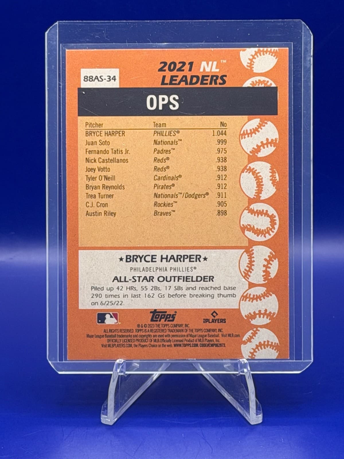 2023 Topps Bryce Harper 88AS-34 1988 All-Star 35th Anniversary Phillies - Thumbnail 2