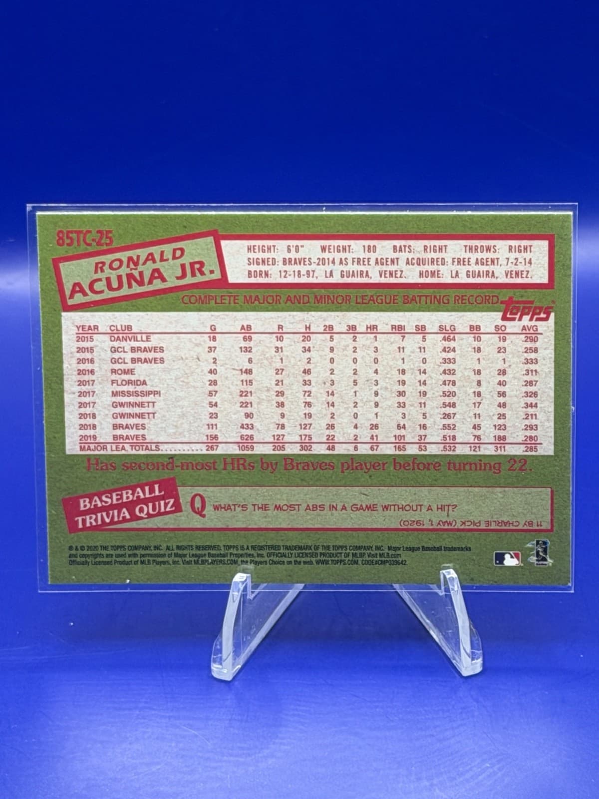 2020 Topps Chrome - 1985 Topps Ronald Acuña Jr. #85TC-25 - Thumbnail 2