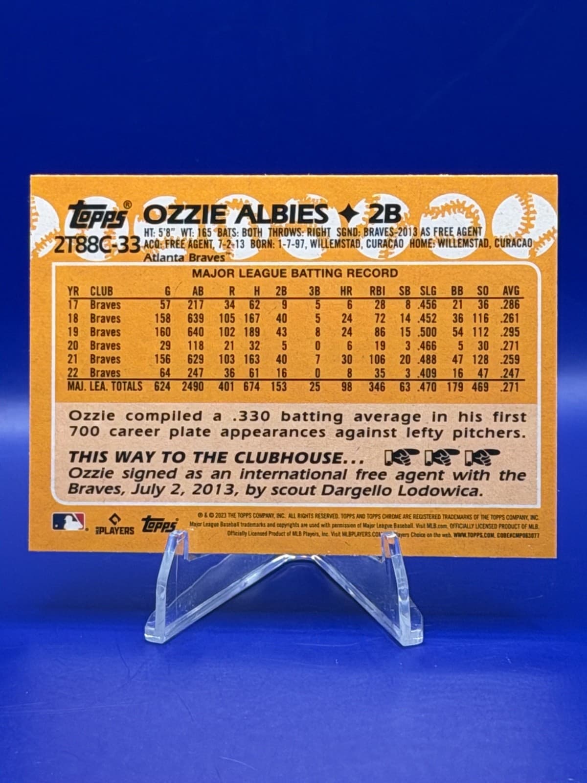 2023 Topps Series 2 - 1988 Topps Chrome Silver Pack Mojo Ozzie Albies #2T88C-33 - Thumbnail 2
