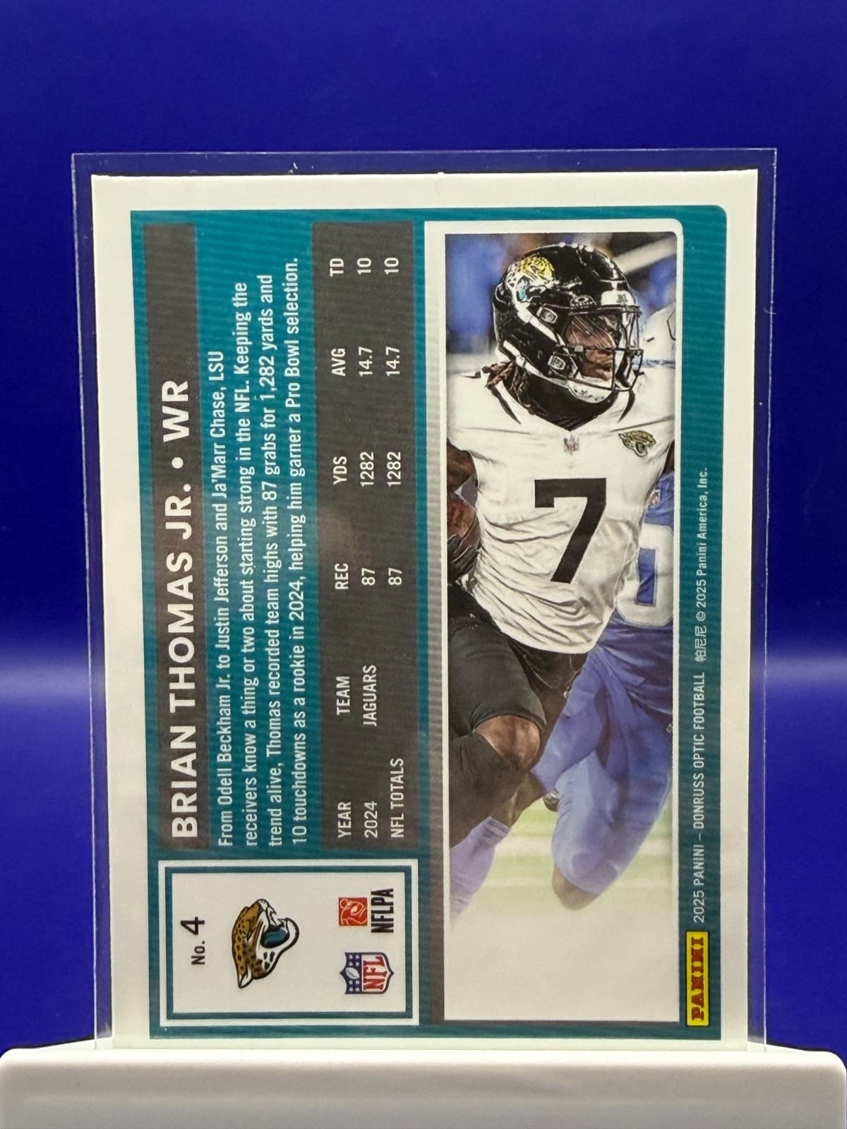 2025 Donruss Optic Brian Thomas Jr Holo Prizm #4 Jaguars Football Card - Thumbnail 2
