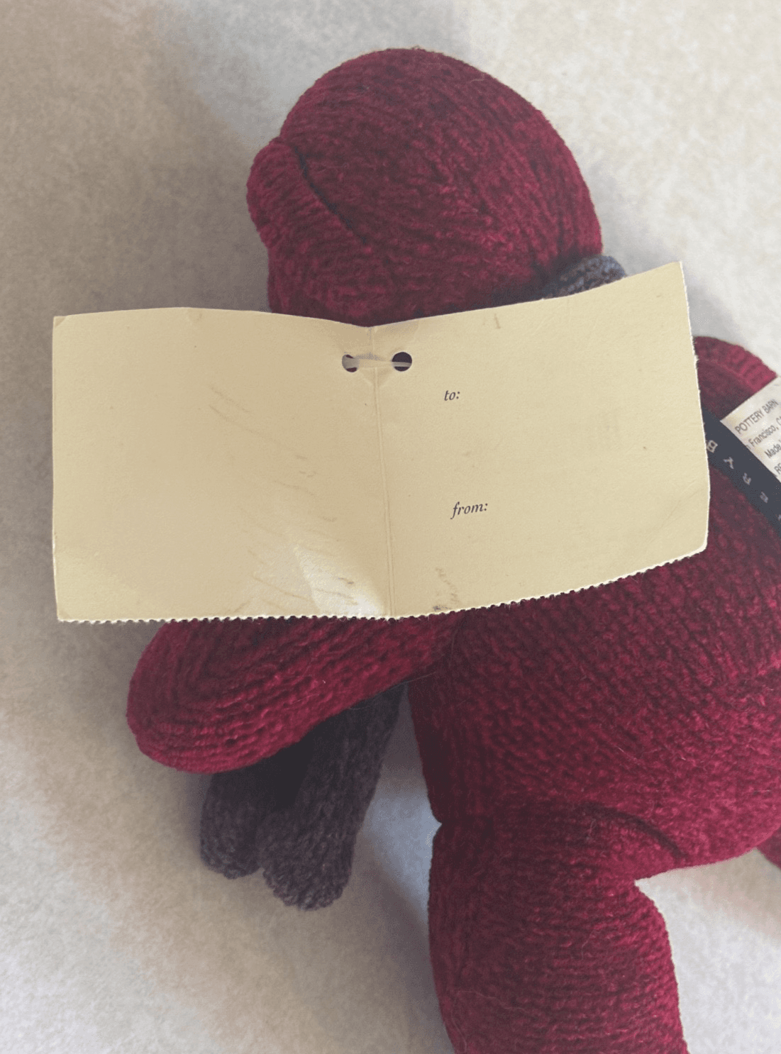Pottery Barn Nicholas Bear Small Red Knit Plush Stuffed Animal w/ Tag Scarf - Thumbnail 7