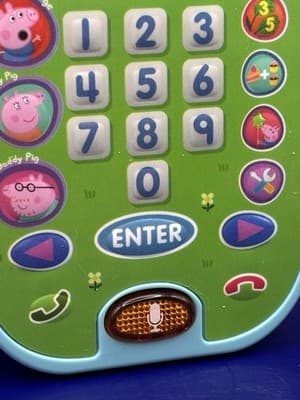 VTech Peppa Pig Let's Chat Learning Phone Blue Light Up Cell Phone Tested Toy - Thumbnail 2