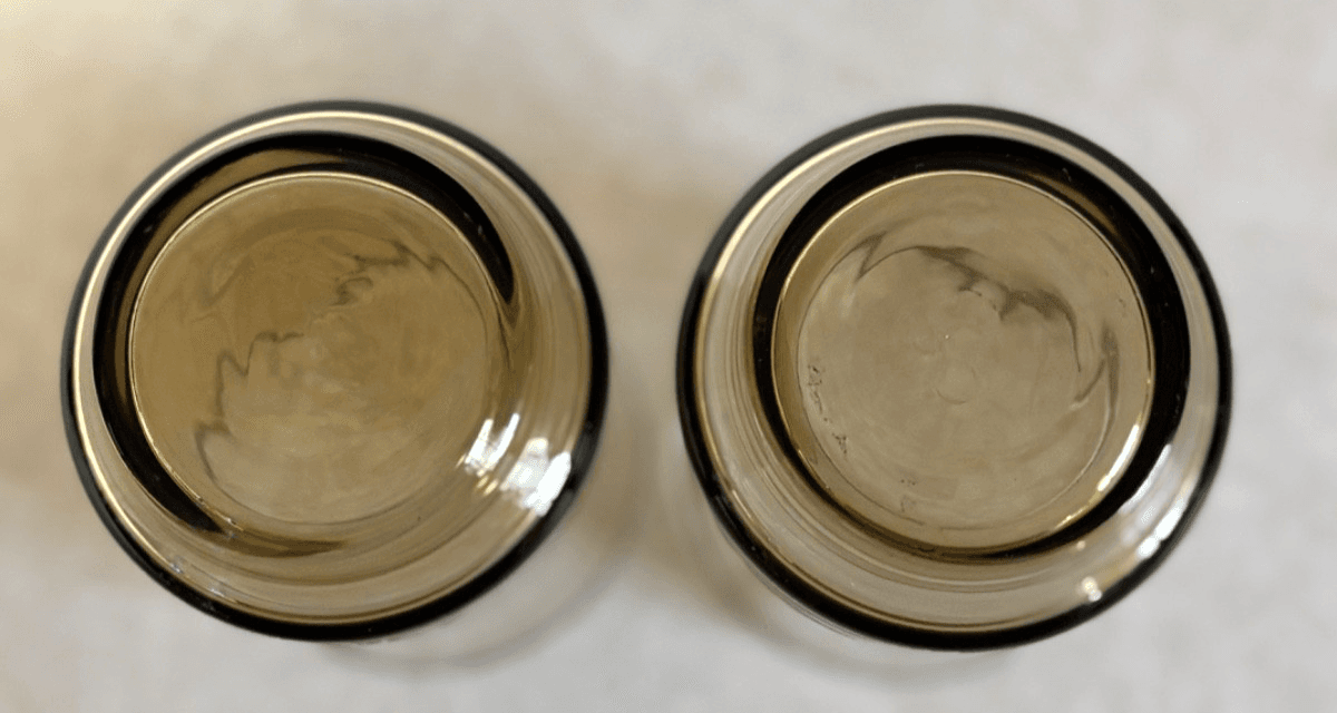 Libbey Set of 2 Vintage Smoke Brown Tawny Amber Straight Tumbler Glasses NM Coff - Thumbnail 3