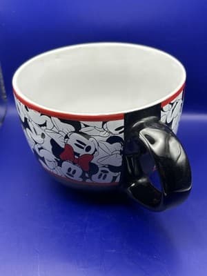 Disney Minnie Mouse Soup Bowl Jumbo Mug 24oz Collectible Cup Black White Red Cer - Thumbnail 2