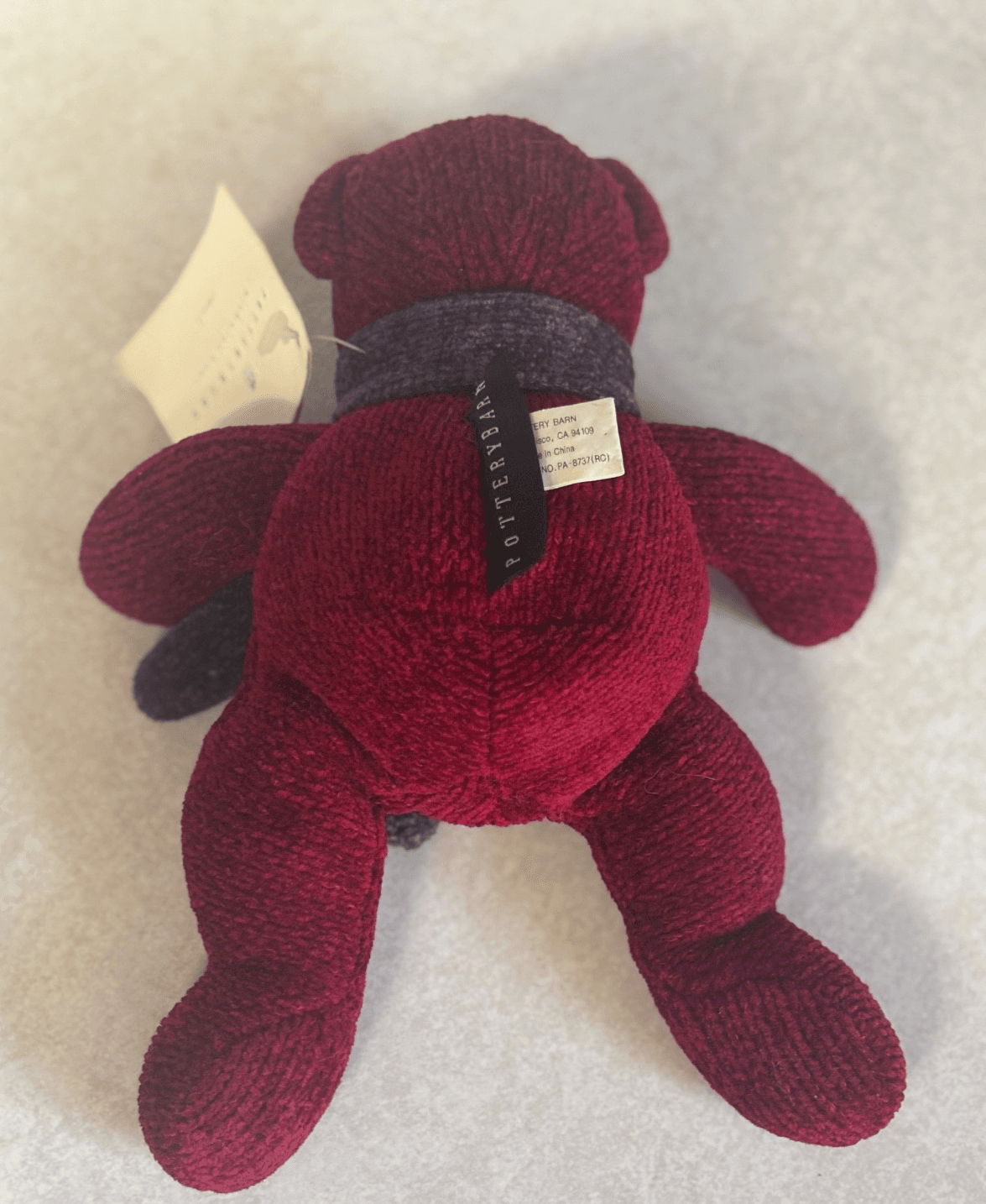Pottery Barn Nicholas Bear Small Red Knit Plush Stuffed Animal w/ Tag Scarf - Thumbnail 3