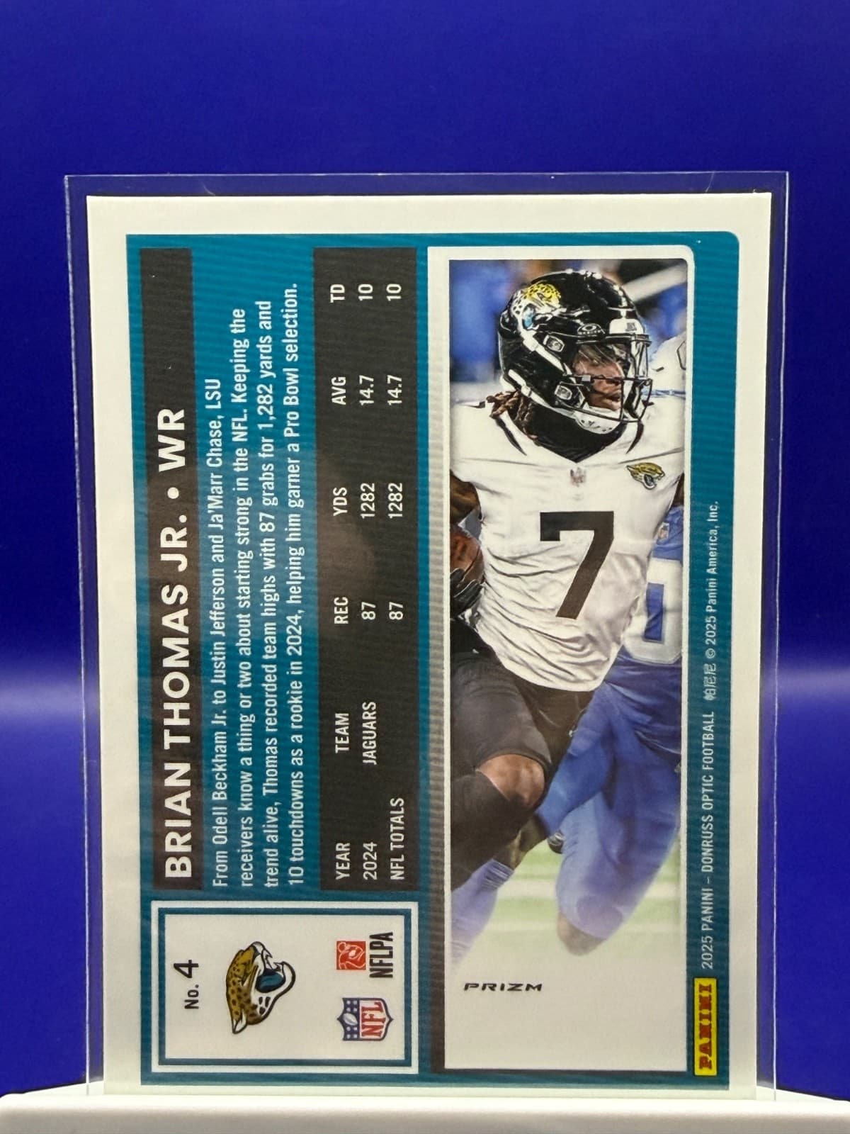 2025 Donruss Optic Brian Thomas Jr Flame Prizm #4 Jaguars SP Parallel - Thumbnail 2