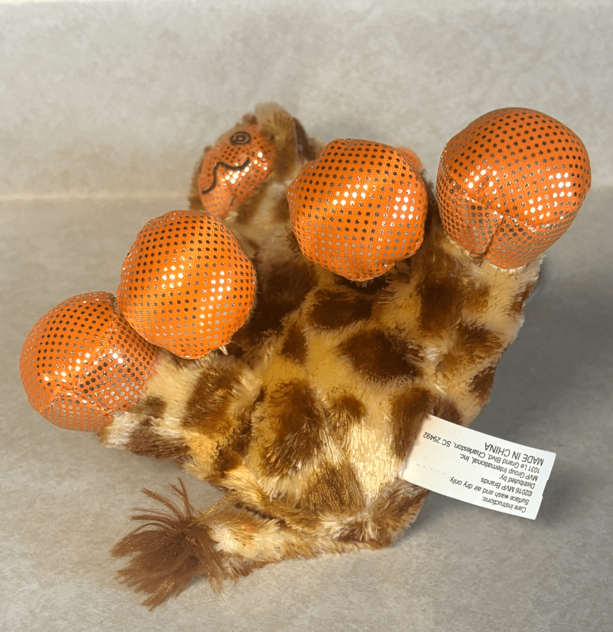 Winkeez Andrew Giraffe Stuffed Animal Toy 8" Plush Orange Sparkle Eyes TAG 2017 - Thumbnail 5