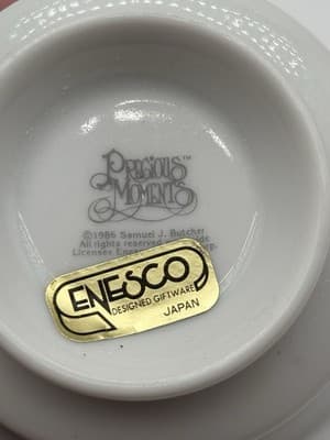 Vintage Precious Moments Coffee Mug Tea Cup 1984 October Poem Girl Enesco Cerami - Thumbnail 9