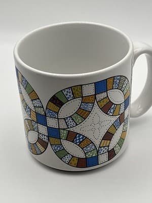 Vintage 1980's Double Wedding Ring Quilt Series Guhl Mug England Ceramic - Thumbnail 5