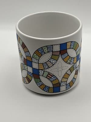 Vintage 1980's Double Wedding Ring Quilt Series Guhl Mug England Ceramic - Thumbnail 4