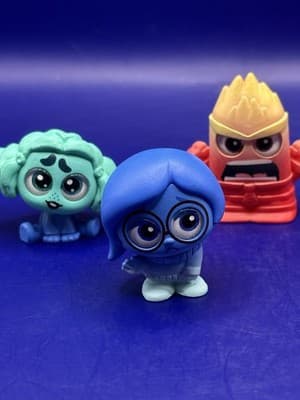 Disney Doorables Inside Out 5 Lot Envy Anger Anxiety Joy Sadness 1.5" Disney Vid - Thumbnail 3
