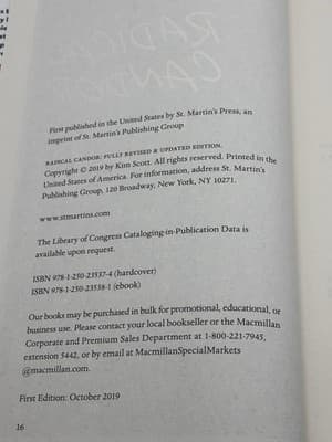 Radical Candor by Kim Scott 2019 FIRST EDITION - Thumbnail 6