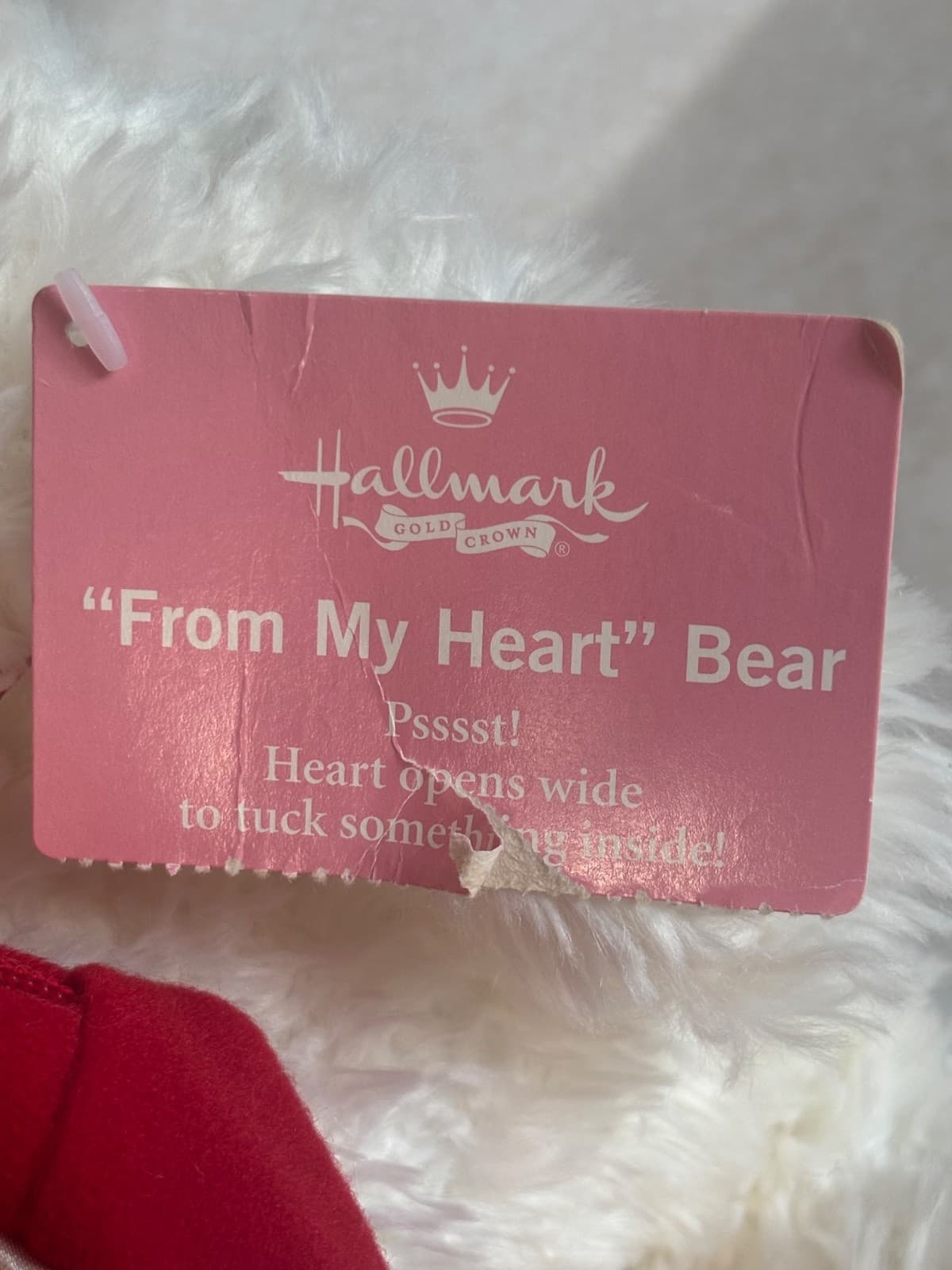 Hallmark "From My Heart" Bear 2003 Plush with Red Bag - Very Good Condition Toy - Thumbnail 4