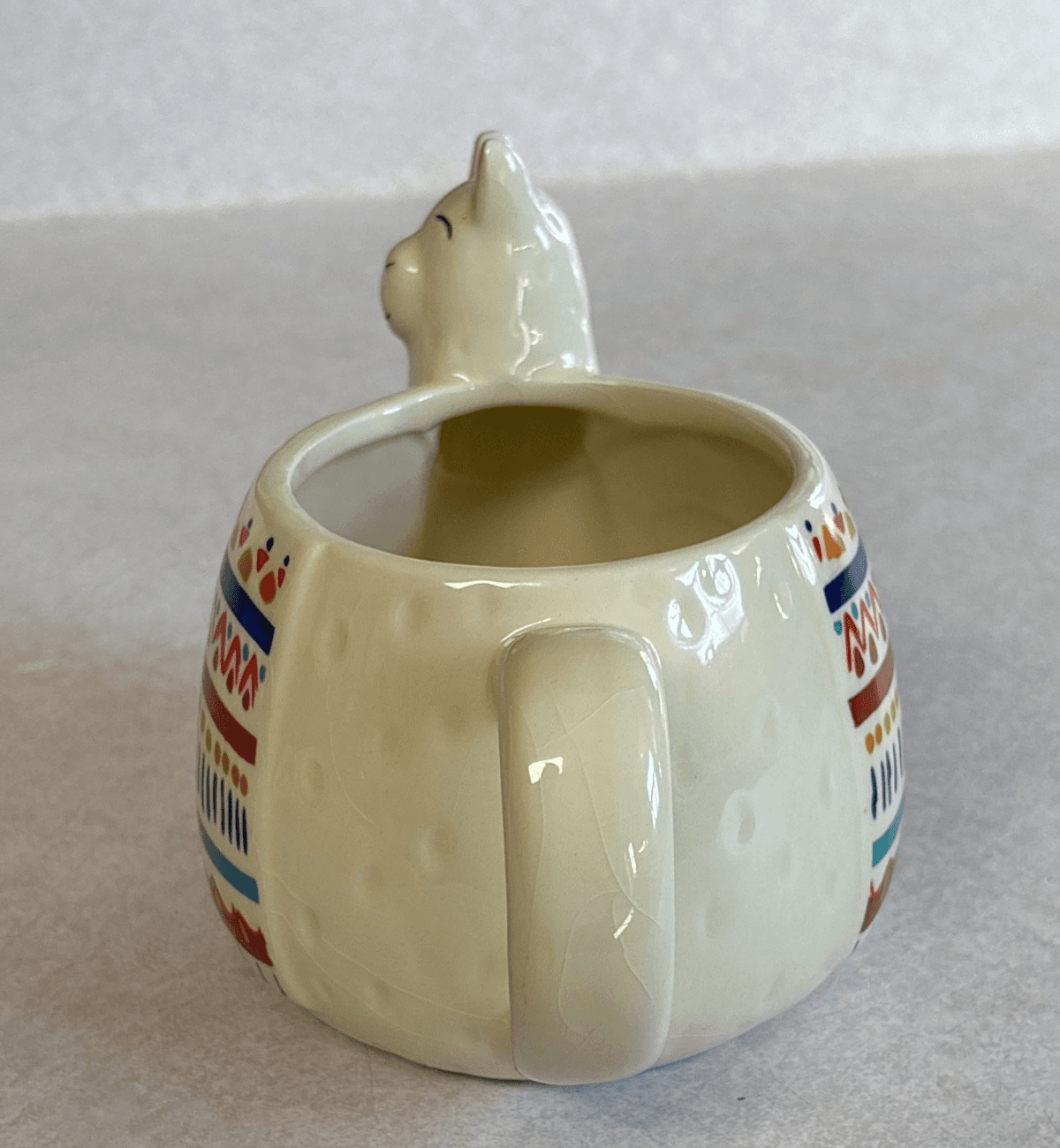 Dave & Buster's 16oz Hand-Painted Ceramic Mug – Alpaca Llama Folk Art by Lucky G - Thumbnail 3