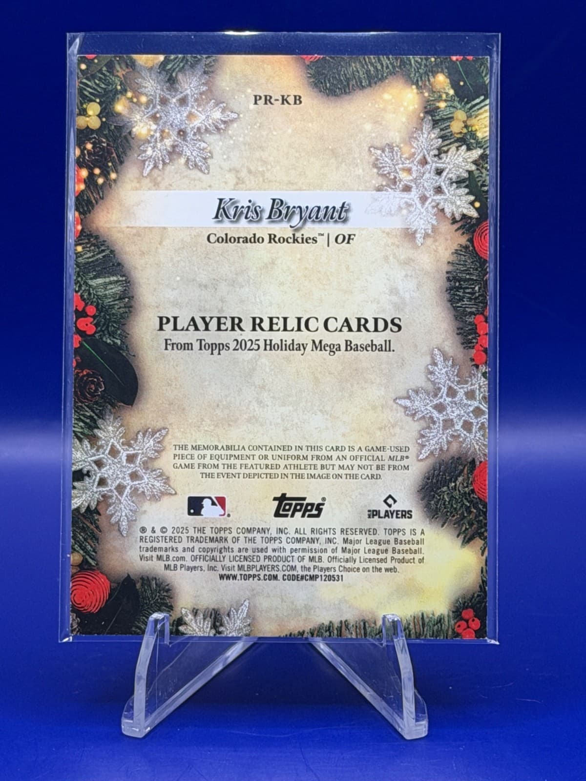 2025 Topps Holiday - Relics Kris Bryant #PR-KB (MEM) - Thumbnail 2