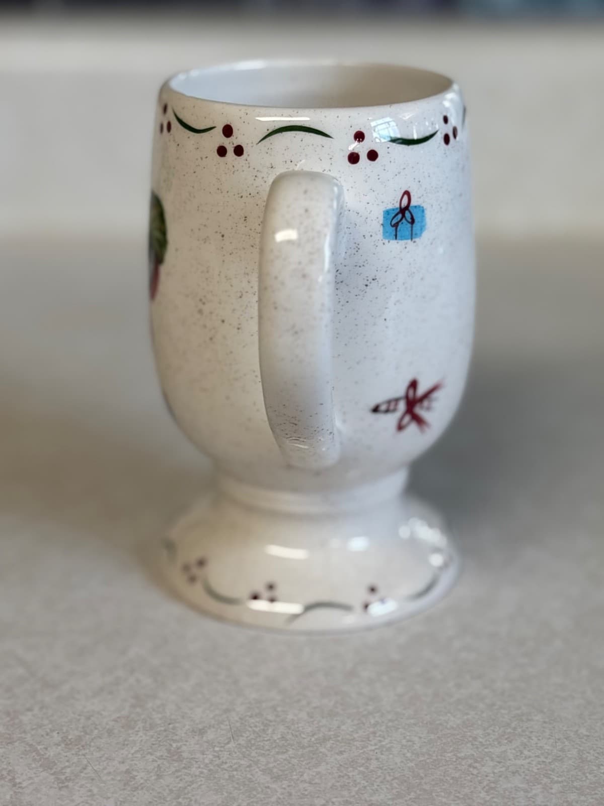 Whimsical Santa Pedestal Cups Mugs Festive Christmas Holiday Ceramic - Thumbnail 2