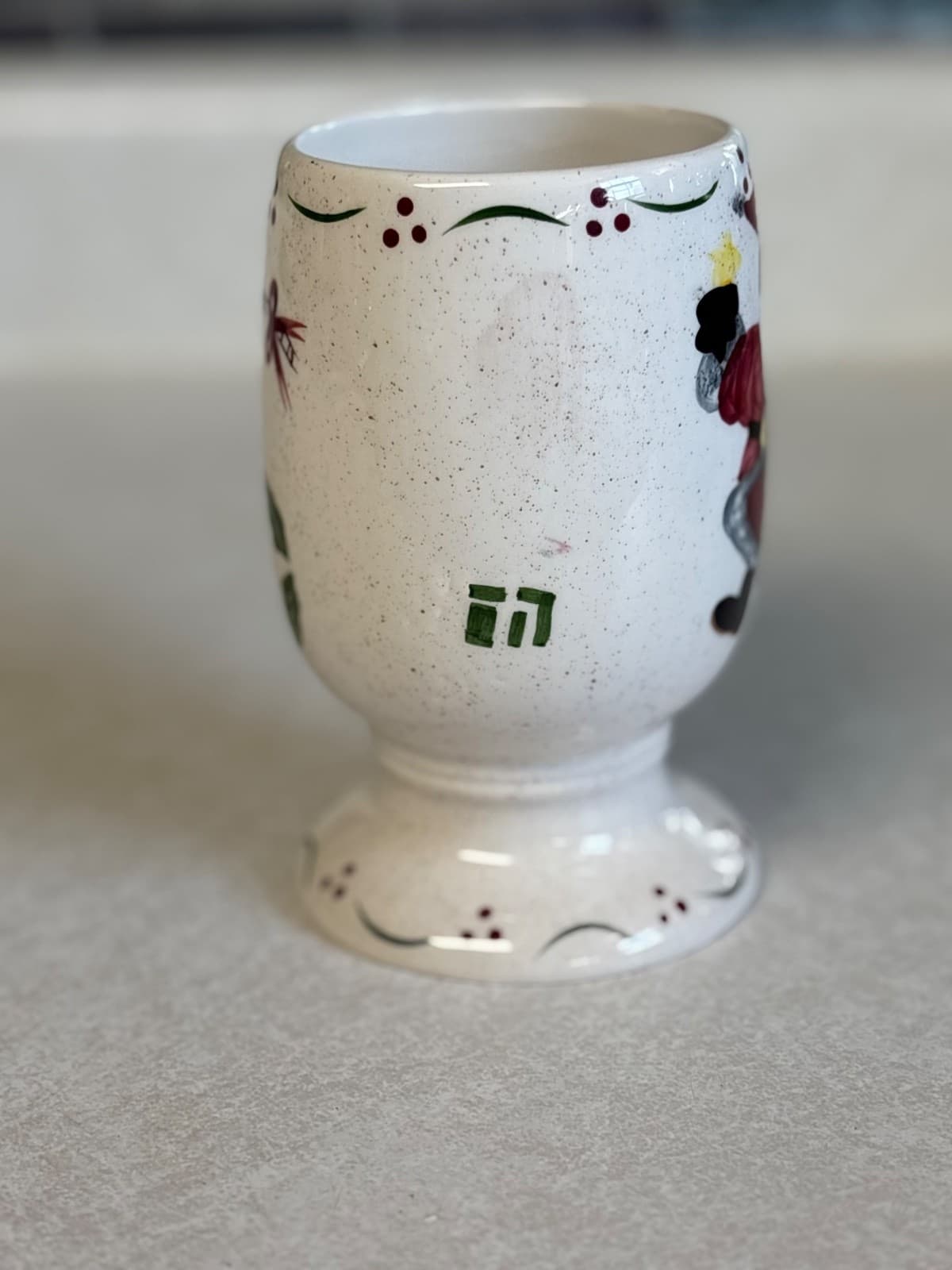 Whimsical Santa Pedestal Cups Mugs Festive Christmas Holiday Ceramic - Thumbnail 3