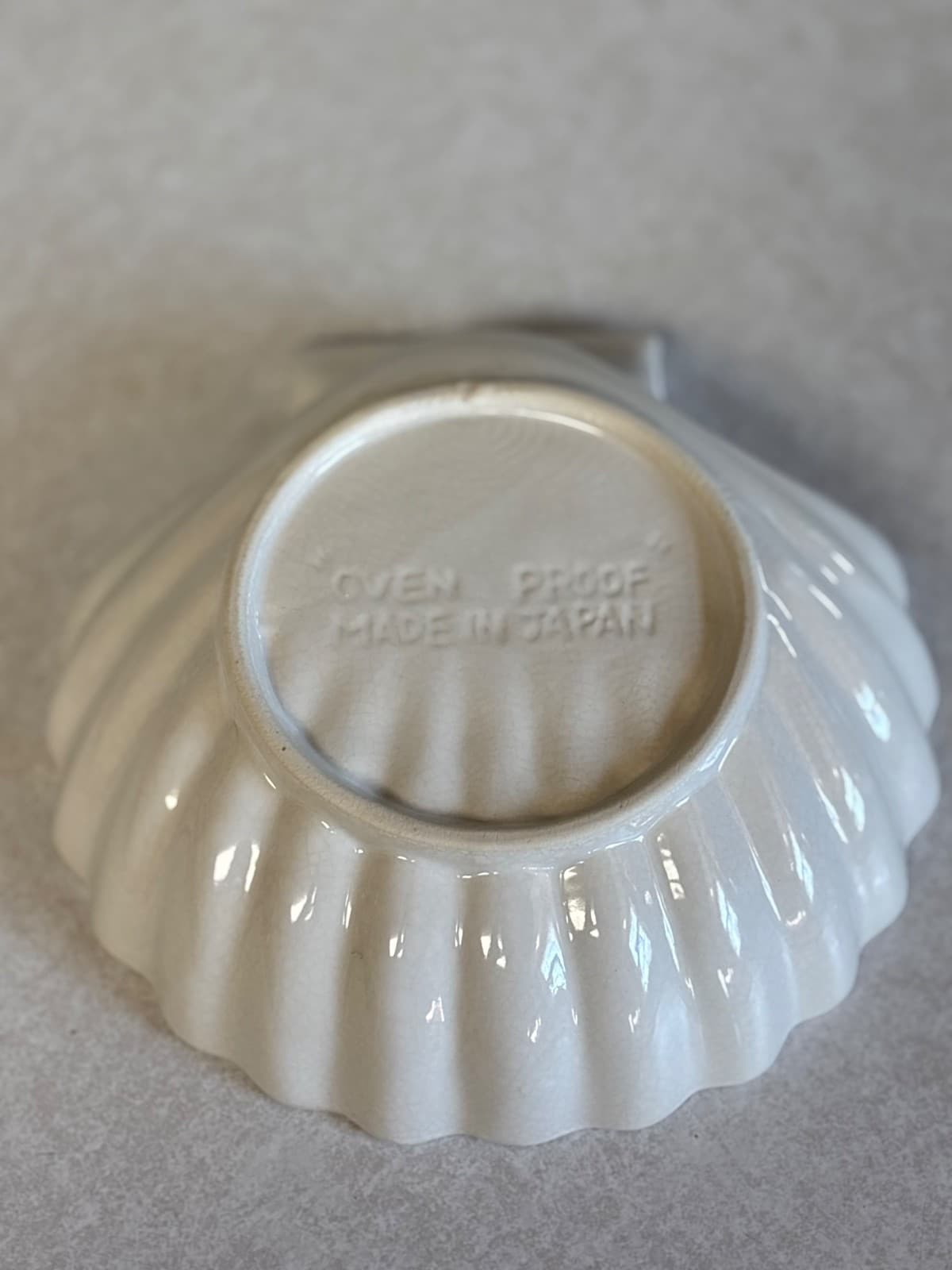 VTG White Seashell Serving Dish Ceramic Japan Nautical Coastal Beach 6" - Thumbnail 4