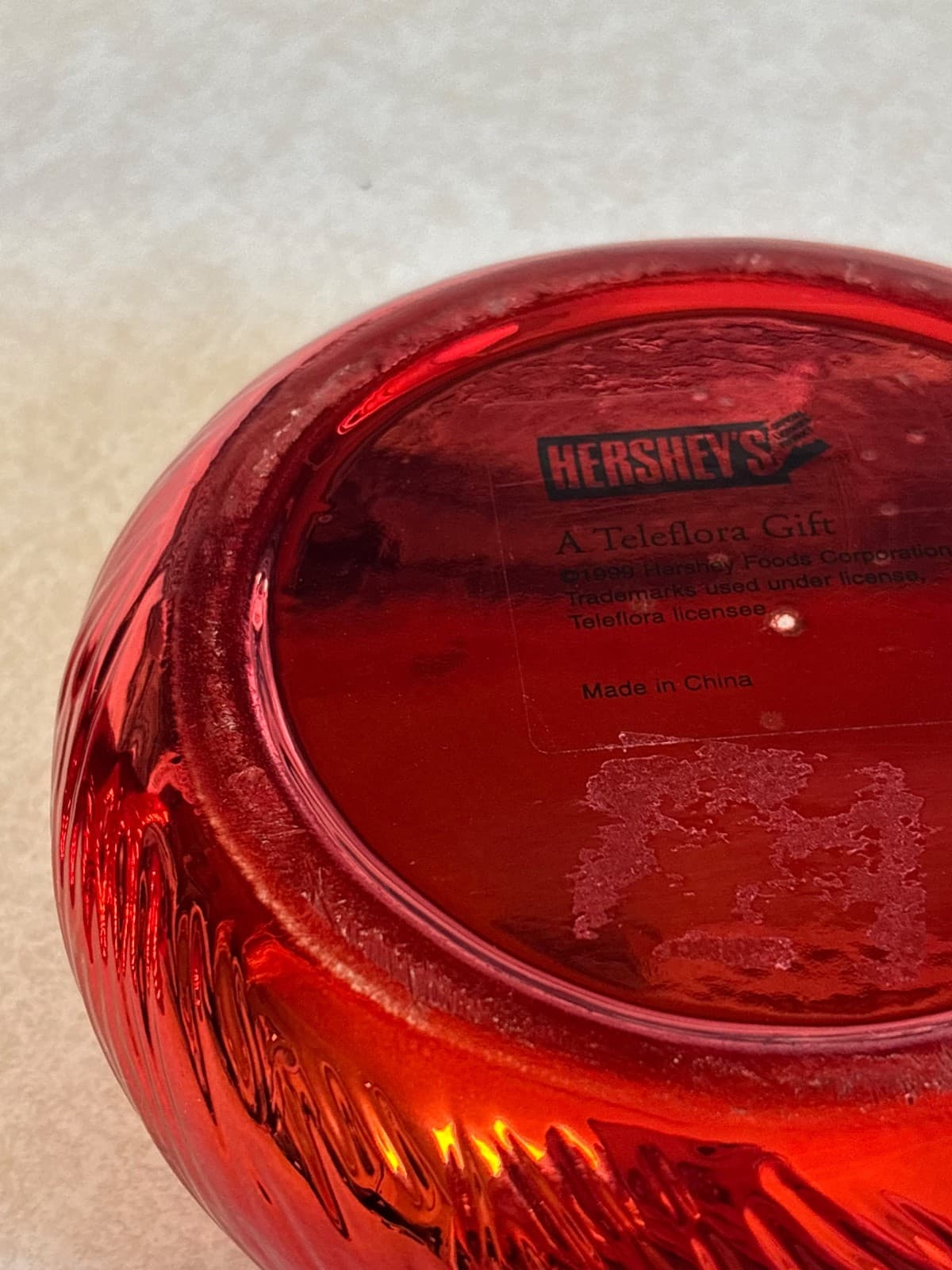 Hershey's Kisses Teleflora Silver Ceramic Covered Candy Dish 1993 Vintage - Thumbnail 5