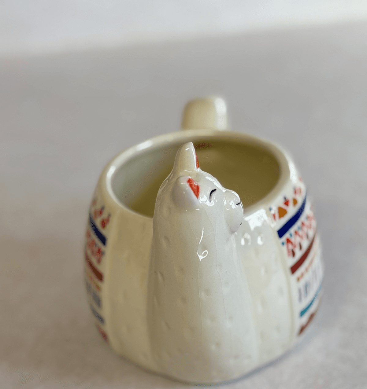 Dave & Buster's 16oz Hand-Painted Ceramic Mug – Alpaca Llama Folk Art by Lucky G - Thumbnail 4