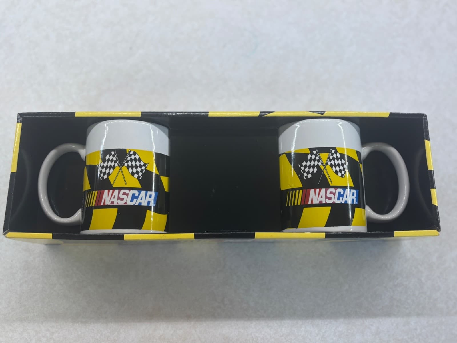 NASCAR Racing Checker Flag Black Yellow 2004 Coffee Mug Collectible NM Ceramic - Thumbnail 5