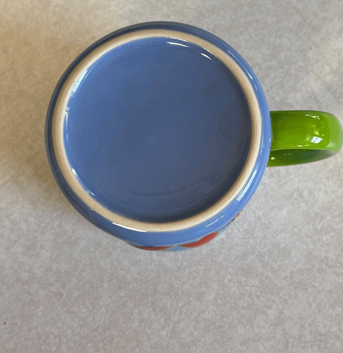 Colorful Bubble Letter Ceramic Mug Blue Green Polka Dot Coffee Cup Unbranded - Thumbnail 7