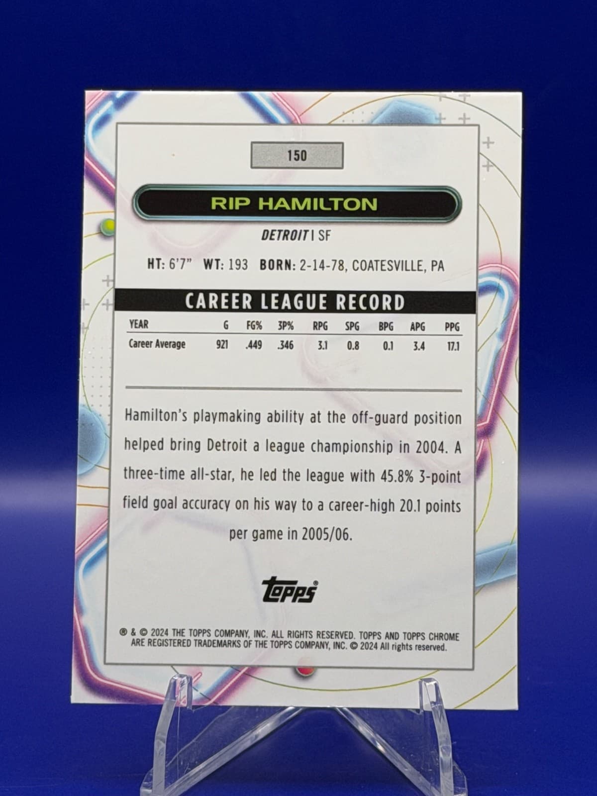 2023-24 Topps Cosmic Chrome - Rip Hamilton #150 Nucleus Refractor - Thumbnail 2