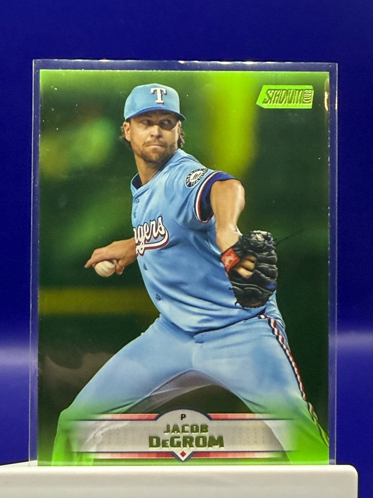 2025 Topps Stadium Club Jacob deGrom Lime Green #194 Rangers
