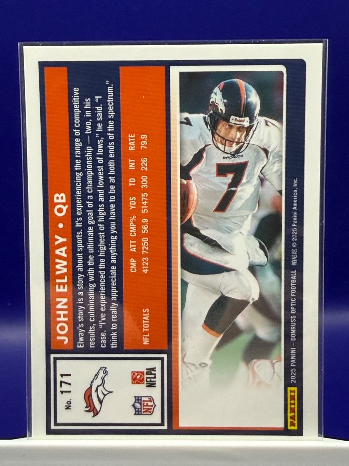 2025 Donruss Optic John Elway #171 Denver Broncos Base - Thumbnail 2