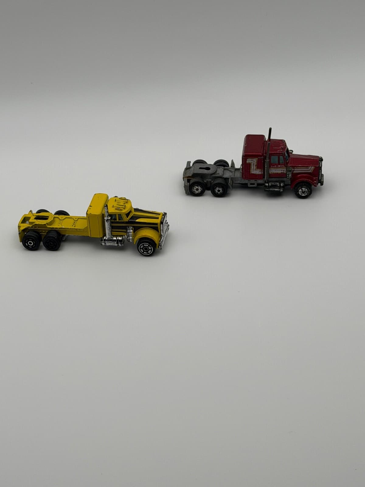 Vintage Diecast Semi Truck Lot Yatming Kenworth Red Yellow Hong Kong