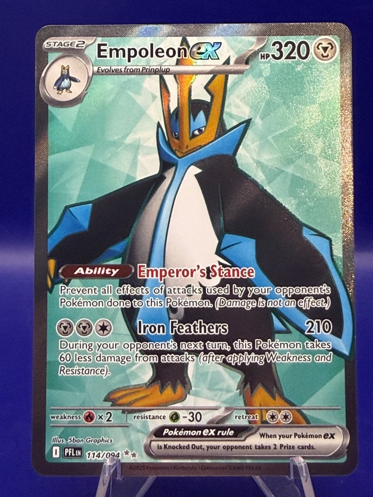Pokemon TCG Empoleon ex 114/094 Ultra Rare Full Art Phantasmal Flames