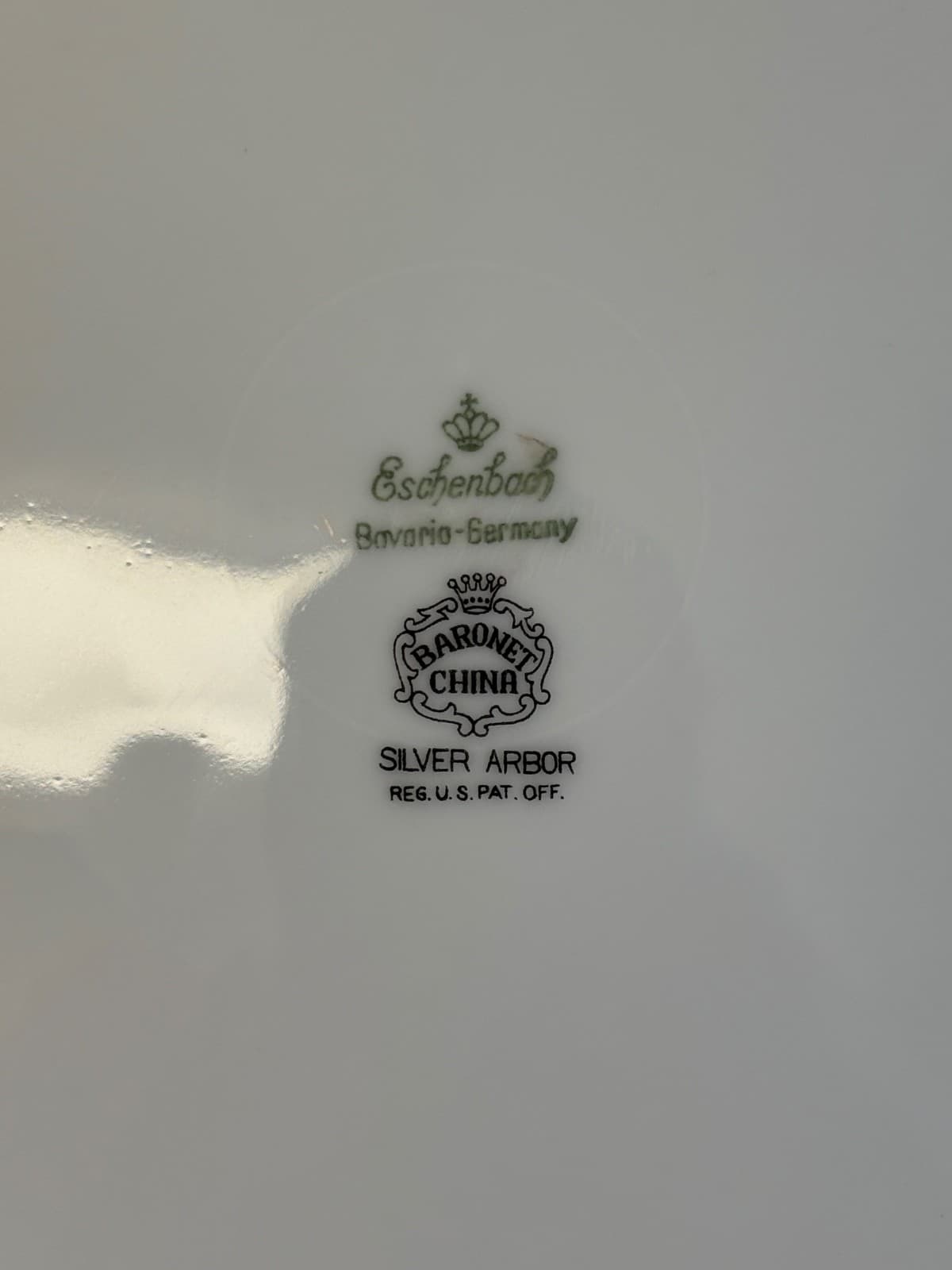 Bareuther Bavaria Silver Arbor Dinner Plates Lot of 2 Germany Chip/Fading - Thumbnail 9