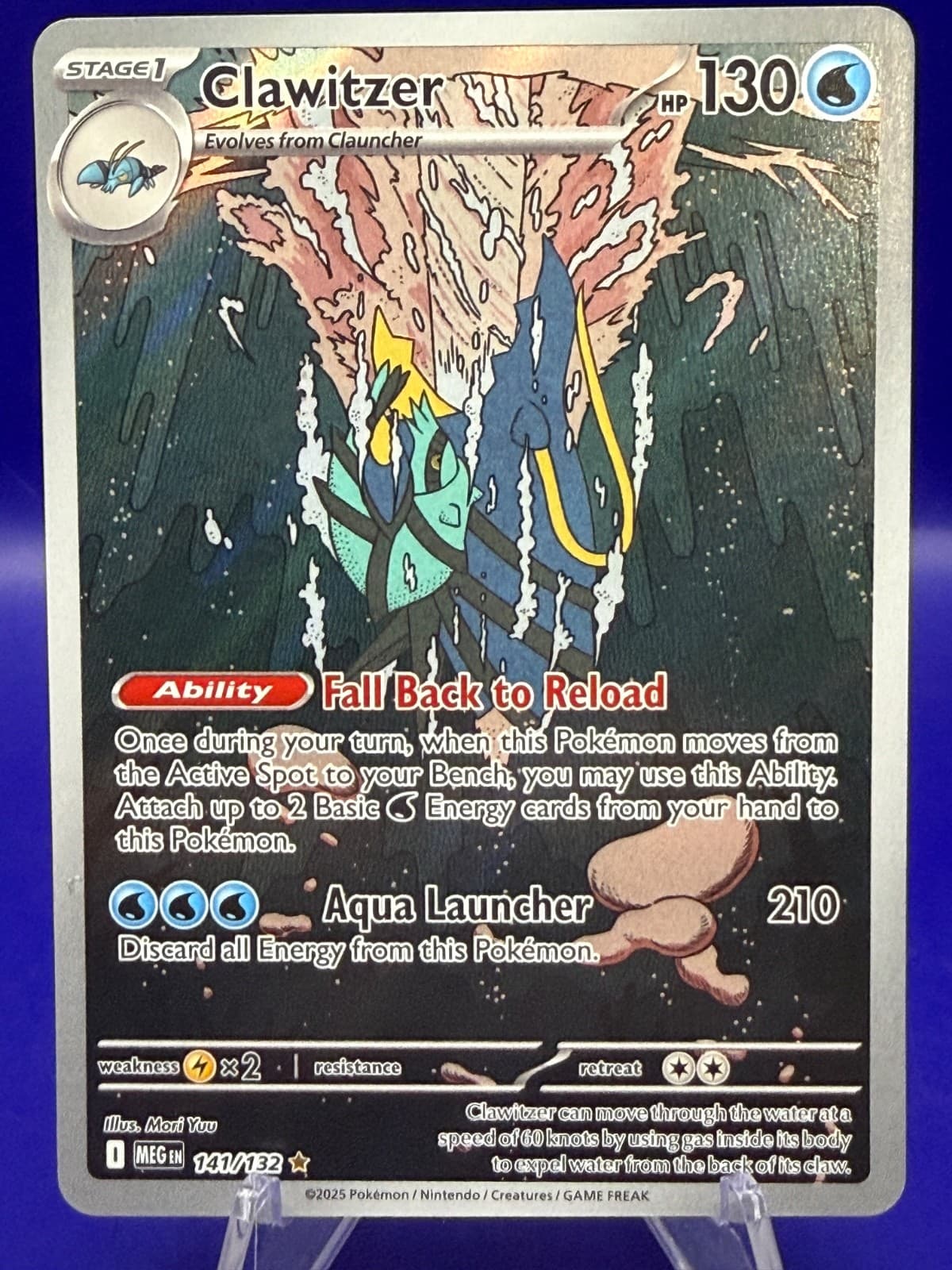 Pokemon TCG Clawitzer 141/132 Illustration Rare IR ME01 Mega Evolution