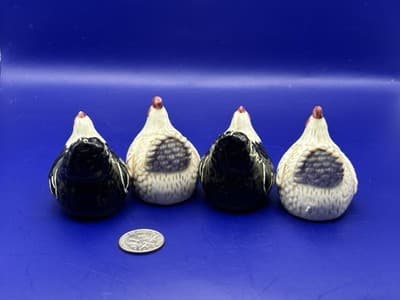 Warren Kimble HENNY PENNY mini salt & pepper shakers 4 PCS SET Black Ivory - Thumbnail 6