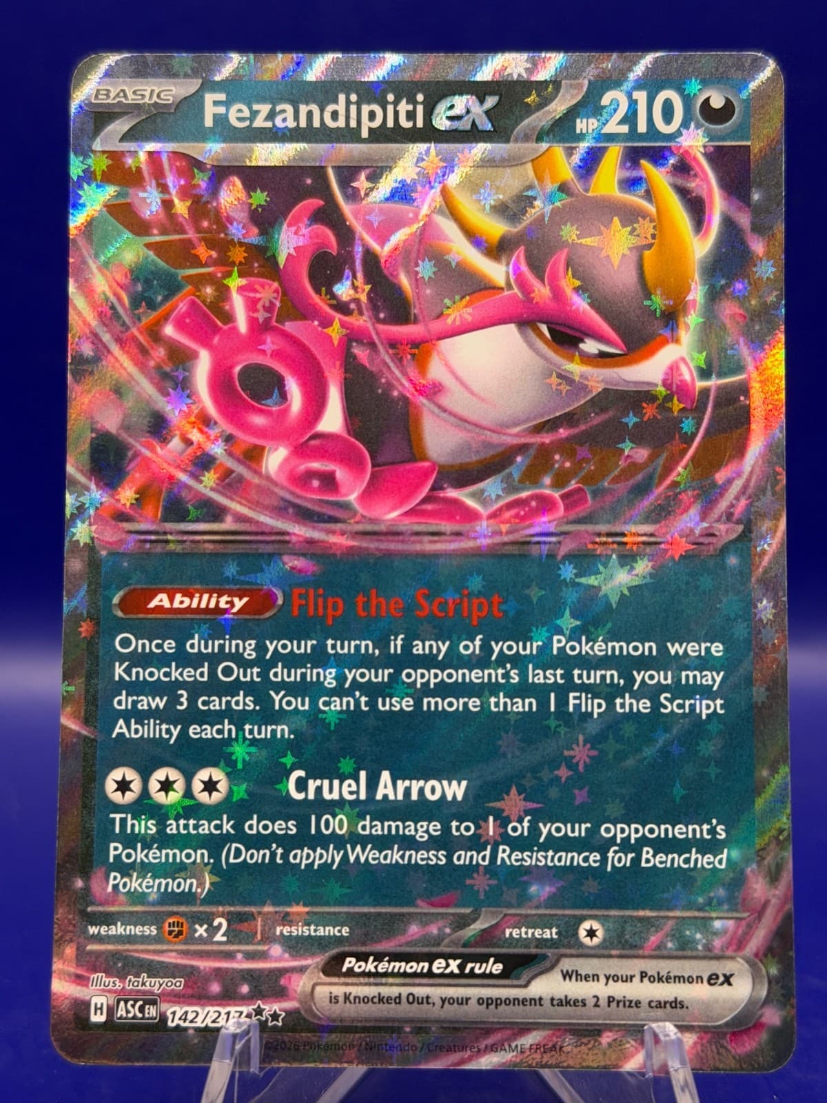 Pokemon TCG Fezandipiti ex 142/217 Double Rare Holo Ascended Heroes