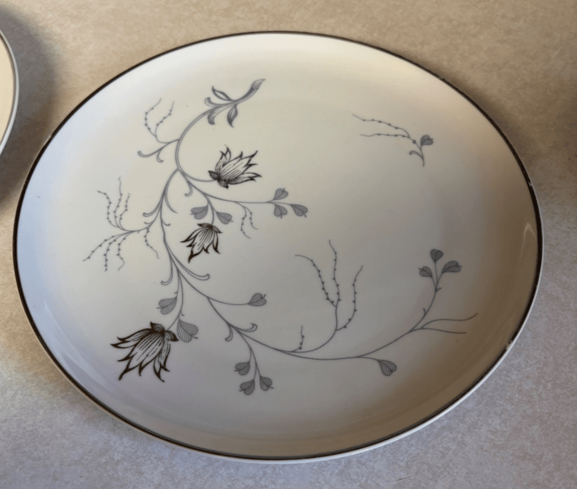 Bareuther Bavaria Silver Arbor Dinner Plates Lot of 2 Germany Chip/Fading - Thumbnail 2