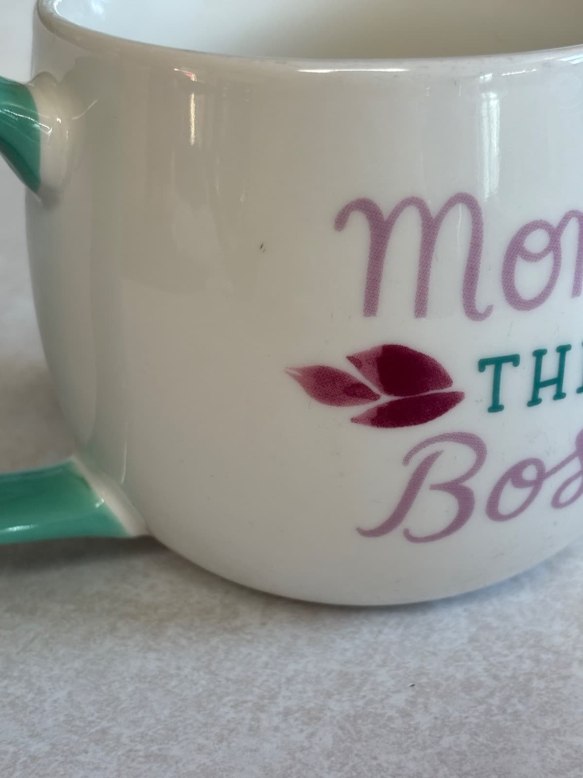 Threshold Moms The Boss Porcelain Coffee Mug Teal Handle Target 14 oz NM Ceramic - Thumbnail 4