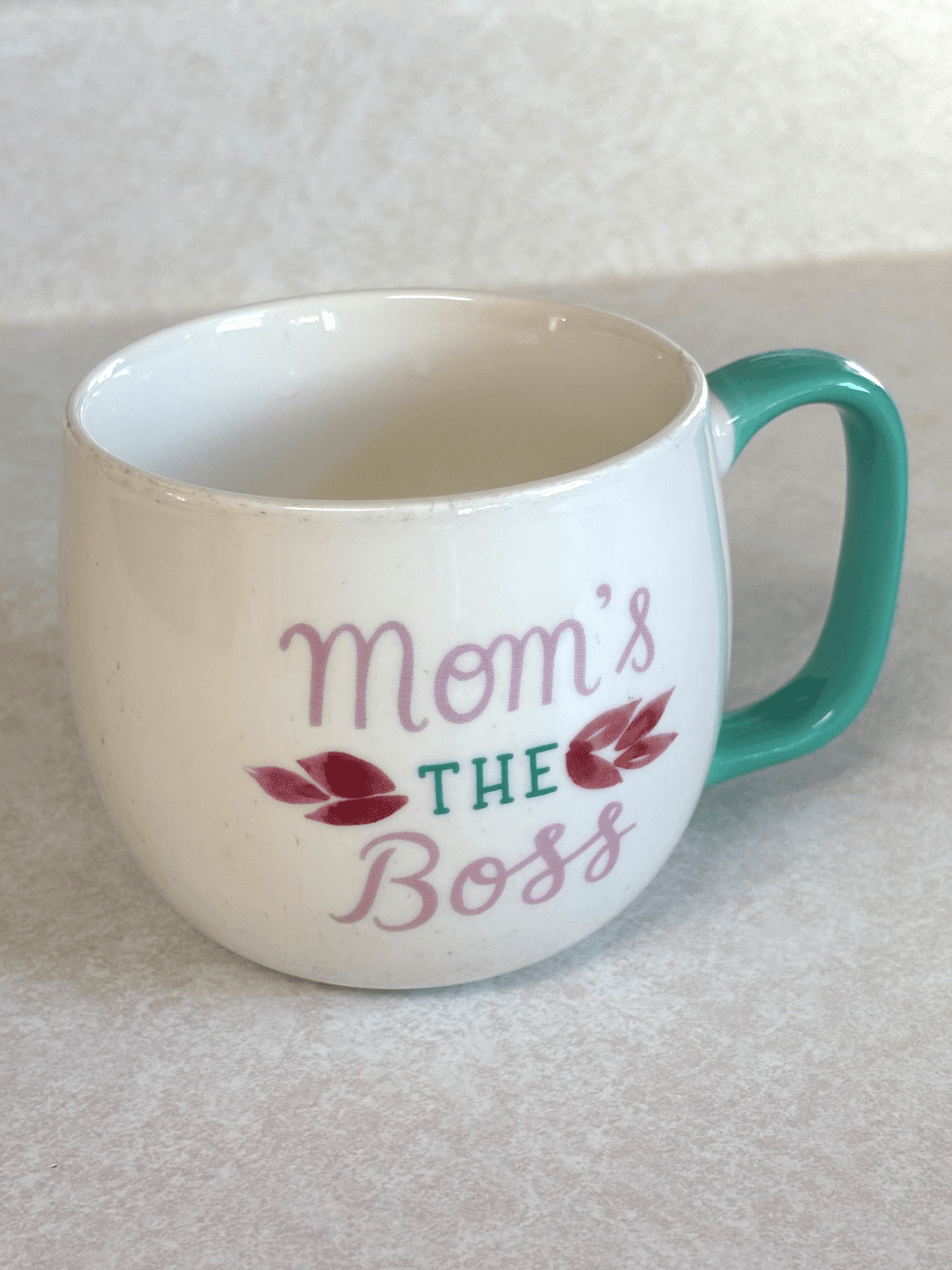 Threshold Moms The Boss Porcelain Coffee Mug Teal Handle Target 14 oz NM Ceramic